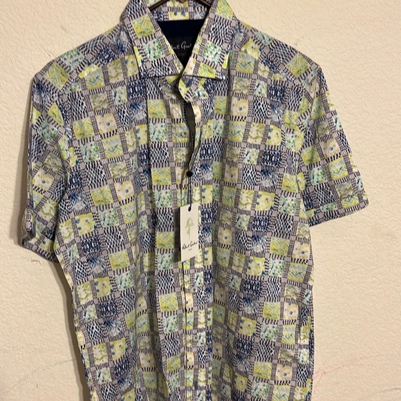 Robert Graham Modern Americana Tailored Fit Large Short Sleeve Button Up Shirt
